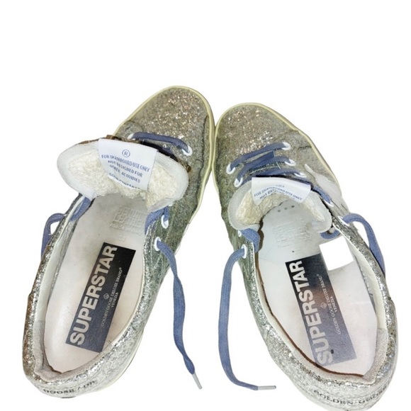 Golden Goose Superstar Blue Lace Silver Glitter Sneakers - Picture 5 of 10